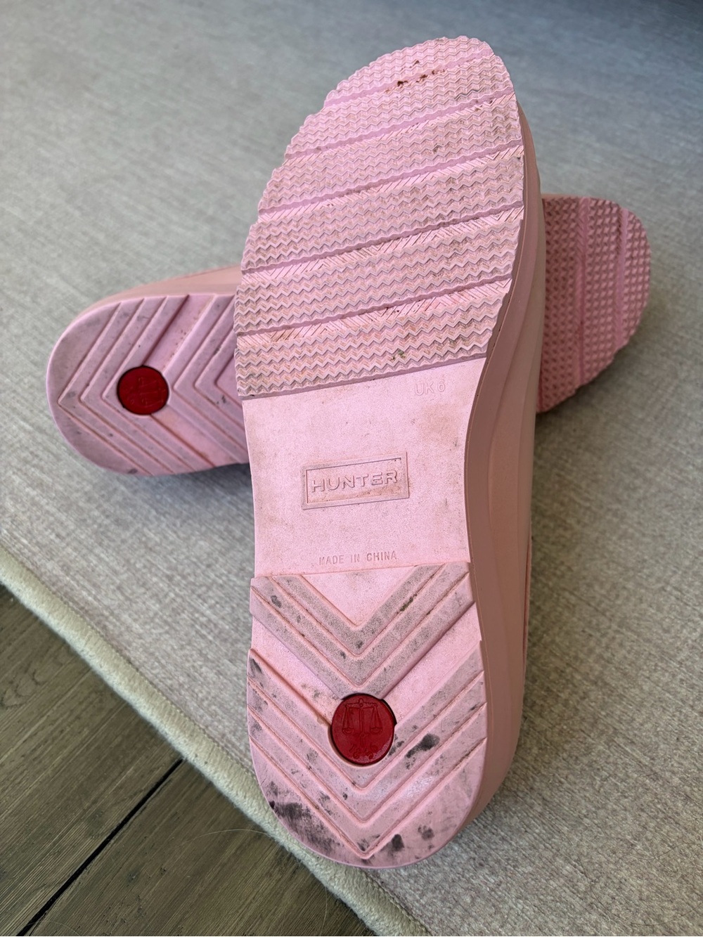 Hunter Gorpcore Streeywear Shiny Pink Slip-On waterproof Rain Clogs, UK 6 - Picture 10 of 13